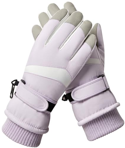 Invernali Guanti Donna Guanti da Sci Invernali Guanti Termici Impermeabili Antivento e Resistenti al Freddo Ispessiti Touchscreen Muffole per Sci Corsa Ciclismo Escursionismo Sport Sulla Neve (Viola)