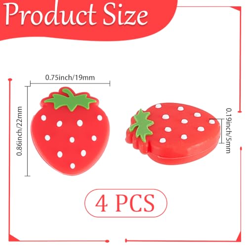 Image of GORGECRAFT 4Pcs Strawberry Joystick Caps Fruit Soft Silicone Thumb Grips Analog Stick Replacement Cover Switch Buttons Protective Anti-Slip Thumbstick Covers for Switch Controller 0.8x0.7 inch