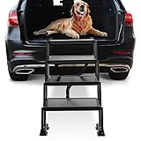 Niubya Foldable 4 Steps Dog Stairs, Portable Dog Steps for Cars, Trucks, SUV and High Beds,...
