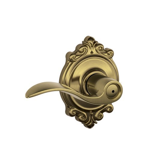 SCHLAGE Antik Pirinç Brookshire Trim Yatak ve Banyo Kilidi ile Vurgulu Kol - F40 ACC 609 BRK