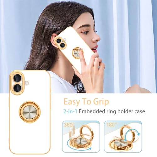 Coque iPhone 16 Plus souple TPU blanc compatible support magnétique 5G - 3