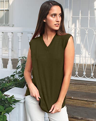 Image of TINKUY Peru Women's Alpaca Wool V-Neck Sweater Vest - Soft Knitted Pullover - Authentic Peruvian Wool - Sizes S-2XL