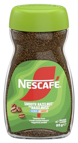 NESCAFÉ Typ Haselnuss, aromatisierter Instantkaffee aus 100% löslichem Bohnenkaffee, koffeinhaltig, 1er Pack (1 x 95g)