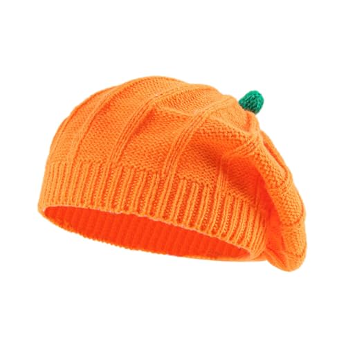 JAWSEU Chapeau Citrouille Halloween Chapeau Parent-Enfant Hiver Chaud Tricot Citrouille Béret Halloween Beanie Tricot Léger Casquette Bonnet Tricoté Photography Chapeau pour Femmes Bébé