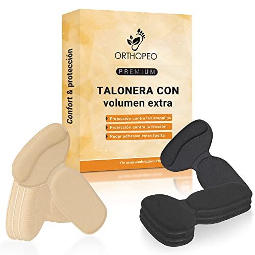 ORTHOPEO Almohadillas para talón, plantillas para zapatos contra burbujas y fricción, gel de silicona, 6 pares de protectores de talón, para hombre y mujer, antideslizantes para zapatos grandes y