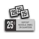 Vending Machine Coin Slot Change Decal 25 Twenty Five Cent