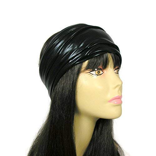 Black Faux Leather Head Wrap Faux Leather Headband Unisex Vegan Leather Head Wrap Earwarmer