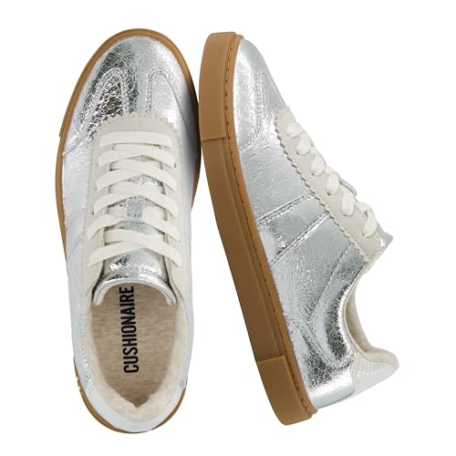 CUSHIONAIRE Balance Womens Sneakers Casual Tennis Shoes for Women with Memory Foam and Slip Resistant Outsole SILVER 9W