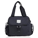 Crossbody Bags for Women Go-go Messenger Nylon Lightweight Travel Purse Multi Pocket Shoulder Bag Handbags Black