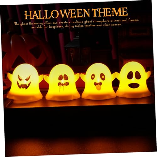 Decoración fantasma Halloween con 12 velas LED para interior casa 3
