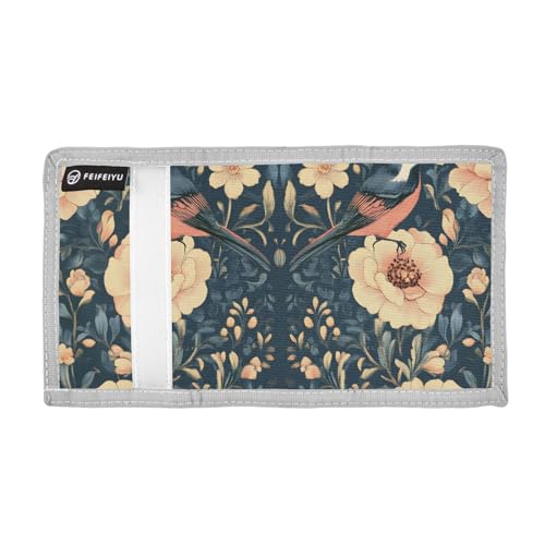 9qxgjea8 Durable Nylon Fabric Wallet for Boys and Girls - Multi-Functional with 2 Clear Pockets, Zipper Coin Compartment, 3 Card Slots & Keyring2