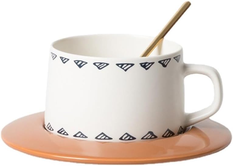 Milk Coffee Cup Vintage Ceramic Saucer Set Design Coffee Cup Household Items Beverage Cup