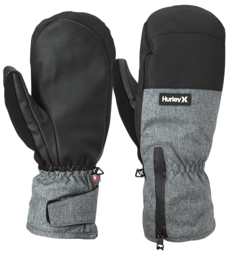 Hurley Mens Snow Mittens – Parkway Fleece Lined Insulated Waterproof Ski and Snowboard Mittens: 3M...