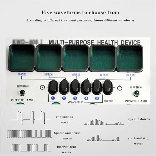 Generico Apparecchio per agopuntura a impulsi elettrici, 6 canali di Uscita, Kit per Massaggio fisioterapico, Dispositivo per elettroterapia a impulsi