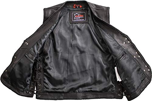 MDM Herren Lederweste, Bikerweste, Lederkutte, Rindleder, Clubweste, (Gr. L)