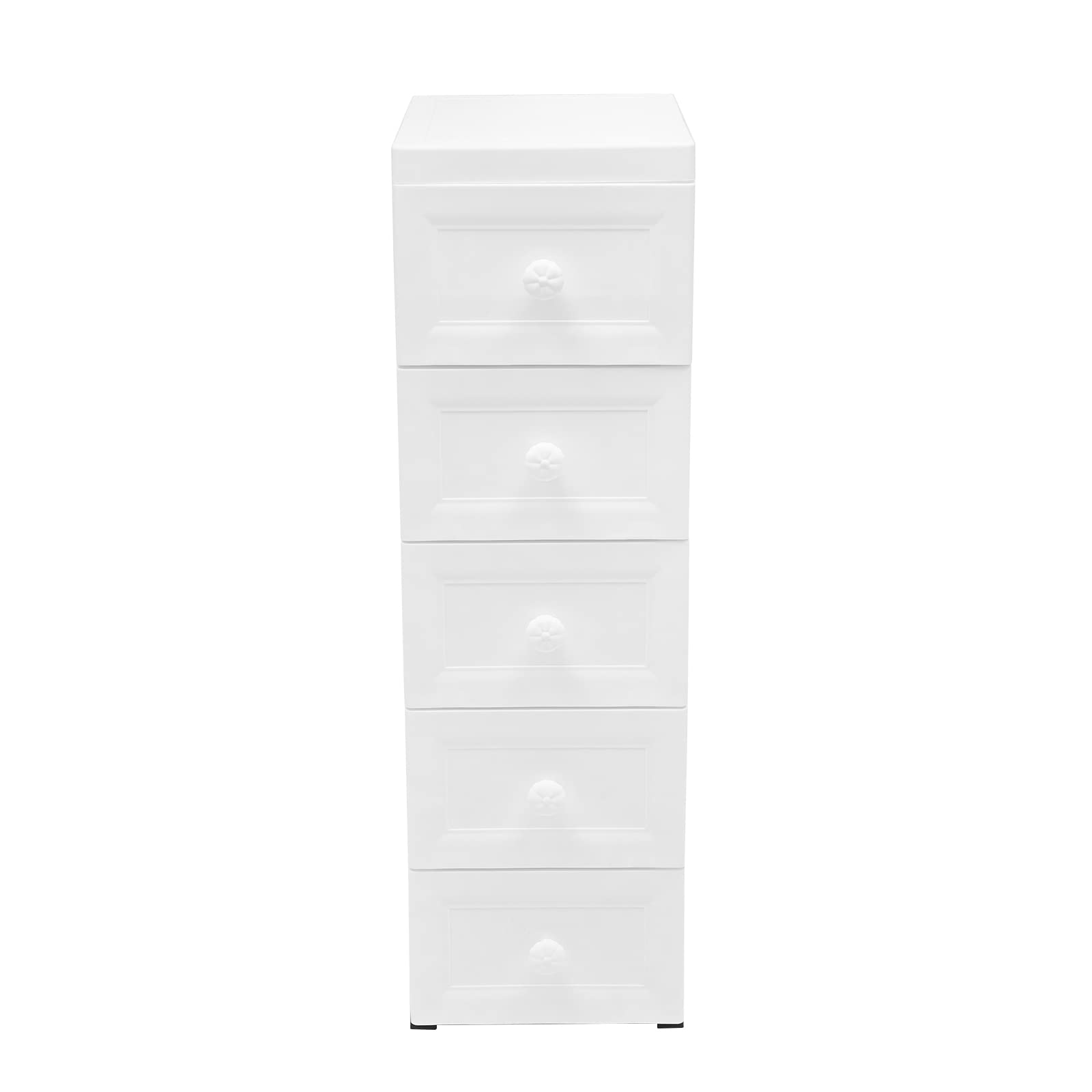 Carrello da bagno con 5 cassetti, pratico carrello per cucina, casa e ufficio, cassetti bianchi, carrello per cassetti mobili, per riporre e organizzare