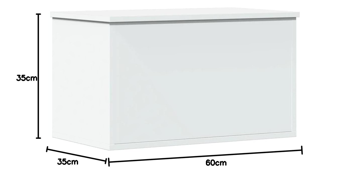 Homgoday Mobili Contenitore Portaoggetti Bianco 60x35x35 cm in Truciolato, Cassapanche e Bauli per Esterni, Contenitore da Giardino, Porta Attrezzi da Giardino, Pouf da Esterno