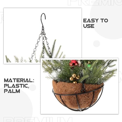 Cesta Navideña de Agujas de Pino para Pared Exterior 5