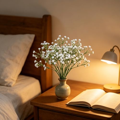 16 Stück Künstliche Schleierkraut Blüten, Schleierkraut Künstlich, Trockenblumen Weiß, Getrocknete Blumen Zum Basteln, Deko Für Weihnachten