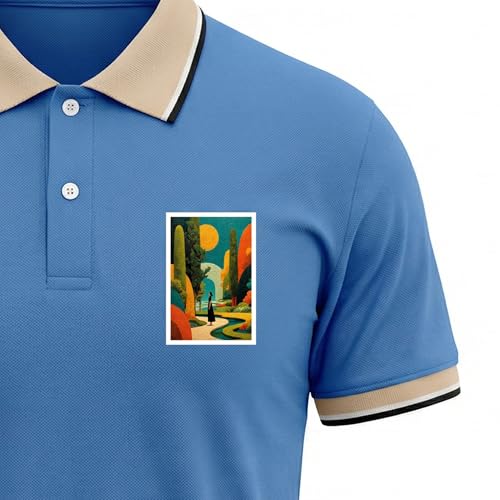 Image of Regular Fit Solid Half Sleeve Casual Tipping Collar Polo T-Shirt for Men