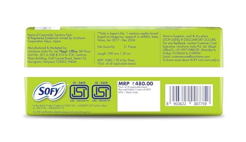 Image of Sofy AntiBacteria XL - 290mm | 51 Count pads | For Women Sanitary Pads | Keep Skin Dry | 6 Layer Deep Absorption | Herbal Shield | Hygiene & Herbs | X-Large