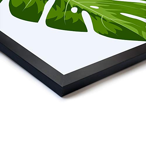 Arte Maníacos Quadro Decorativo Costela de Adão Verde - 50x50cm (Moldura em laca preta)