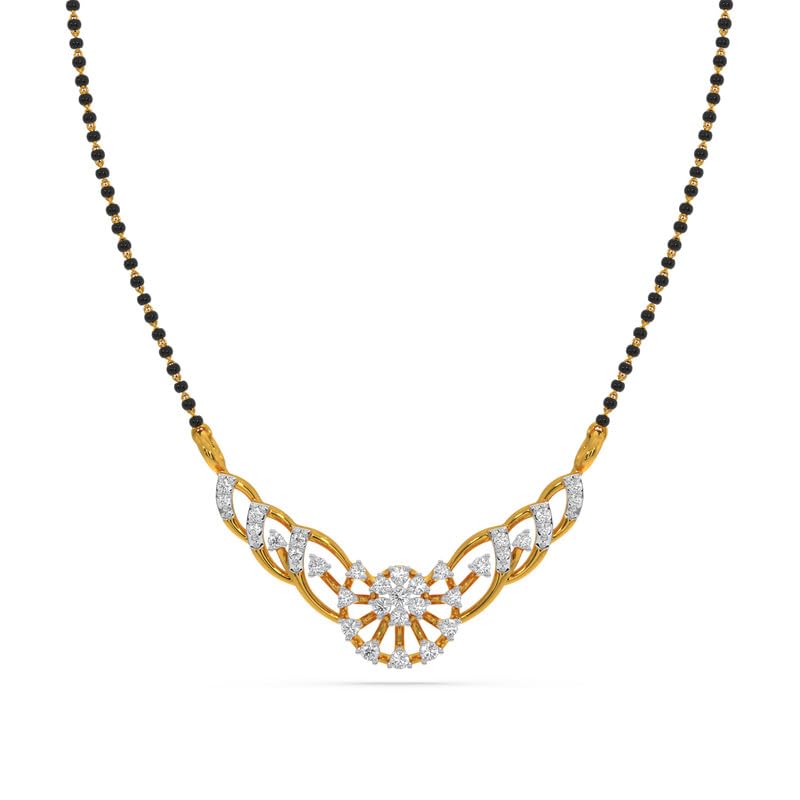 Image of KISNA JEWELS 14KT|18KT BIS Hallmark Pure Gold and Diamond Mangalsutra For Women