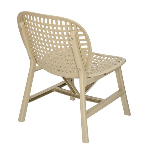 Image of Nilkamal Arena Woven Style Plastic Chair Without Cushion| Set of 2| for Home, Living Room, Balconies, Patios, Outdoor, Garden| Luxury Beige