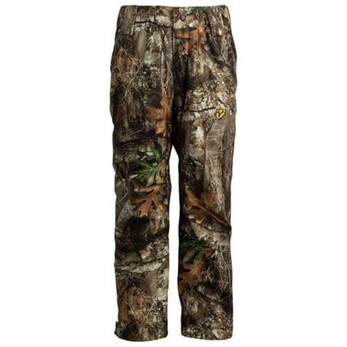 BLOCKER OUTDOORS Youth Drencher Youth Lightweight Waterproof Breathable Camo Hunting Pants (Small, RT Edge)
