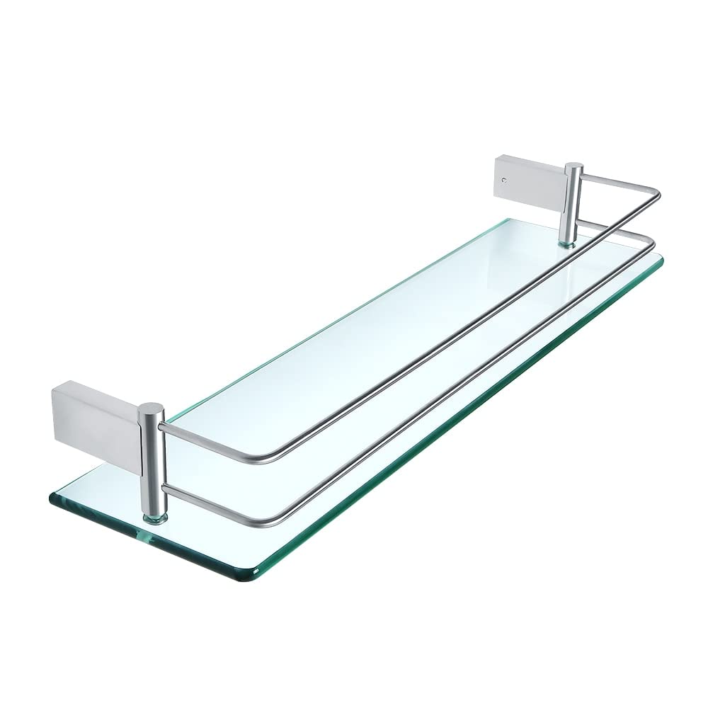Chariot de douche noir en verre pour ranger vos flacons