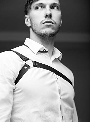 Punk Harajuku Men's Black Leather Body Chain Chest Harness Cage Belt Adjustable Buckle Straps ClubWear Costume2