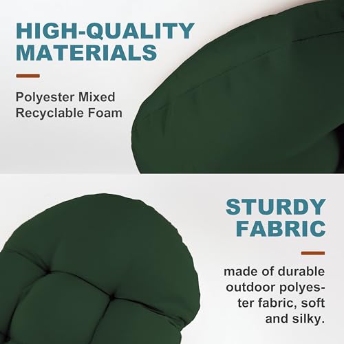 Image of Adirondack Chair Cushion, Rocking Chair Cushion 44x19.4x4 inch, High Back Patio Cushions of Upper and Lower with Ties, Sunscreen and Fade-Resistant (Dark Green, 1)
