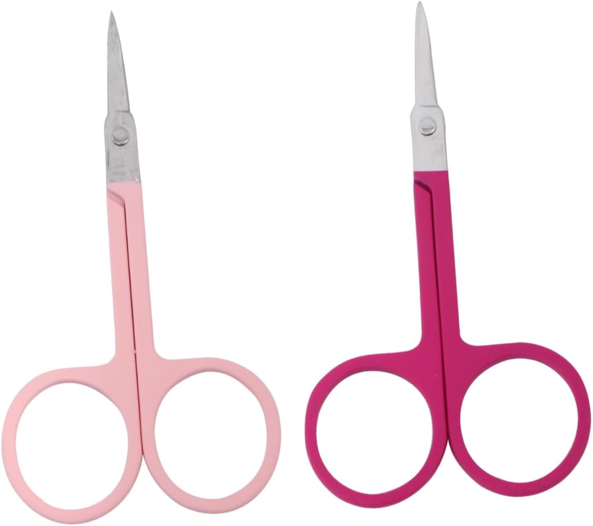 FOMIYES 4pcs Stainless Steel Eyebrow Scissors Practical Beauty Tool for Women Includes Eyebrow Trimmers and Eyelash Scissors Comfortable Grip for Precise Grooming