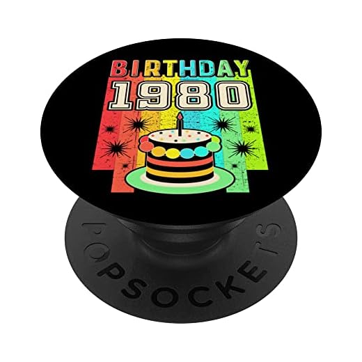Born In 1980 Pop Socket para teléfono retro, divertido cumpleaños de 1980 PopSockets PopGrip Intercambiable