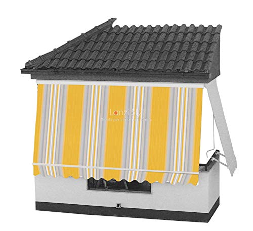 MOSCHITELLA Toldo de caída con cajón de protección y bridas - Tejido de protección - Tempotec (tejidos amarillos) - Medidas L 220 x 260 H Cover