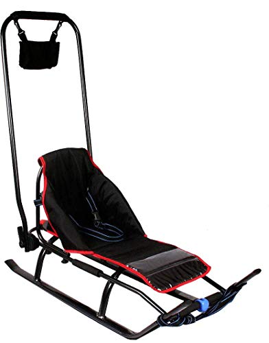 Skyline 3in1 Kinder Schlitten mit Rückenlehne, Matratze, Schiebegriff und...