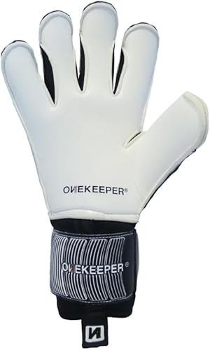 Miniatura 3 de ONEKEEPER Fusion Contact Pro - Guantes de portero negros de nivel profesional para adultos y jóvenes, guantes de portero de fútbol GK, látex de