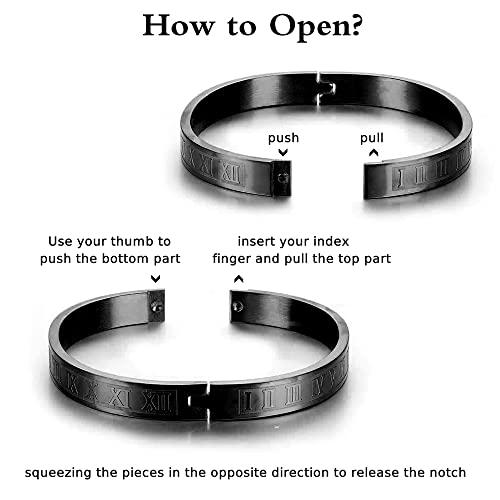 Aiduomirzer 3Pcs/Set Classical Handmade Braiding Bracelet Hip Hop Men Pave Cz Leopard Head Roman Numeral Bracelet Stainless Steel Jewelry (Black Set A) #TOP3