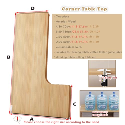 Table d'angle incurvée pour bureau en forme de L établi et table de café
