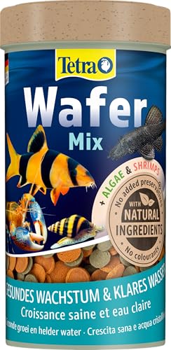 Tetra Wafer Mix - Cibo per tutti i pesci da fondo (ad es pesci gatto) e crostacei, per assicurare una crescita sana e vitalità, contenitore da 250 ml