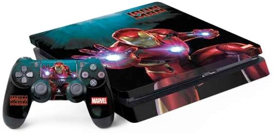 Skinit Decal Gaming Skin Compatible with PS4 Slim Bundle - Officially Licensed Marvel Tony Stark Iron Man Design