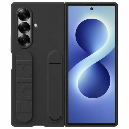 Image of Hybird Shockproof Mobile Back Cover Case for Samsung Galaxy Z Fold 8 Ultra Case with Wrist Band Strap, Stand Case Galaxy Z Fold8 Ultra 5G Cover
