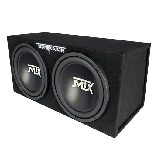 MTX Terminator 12 Inch 1200 Watt 2 Ohm Single Voice Coil Audio Dual Loaded Subwoofer Speaker Box Enclosure for Vehicle Sound System, Black