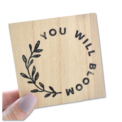 "YOU WILL BLOOM Solid Wood Freestanding Plaque. Wooden Shelf or Desk Decor. Graduation, Promotion, New Home Uplifting Gift Home Ornament."