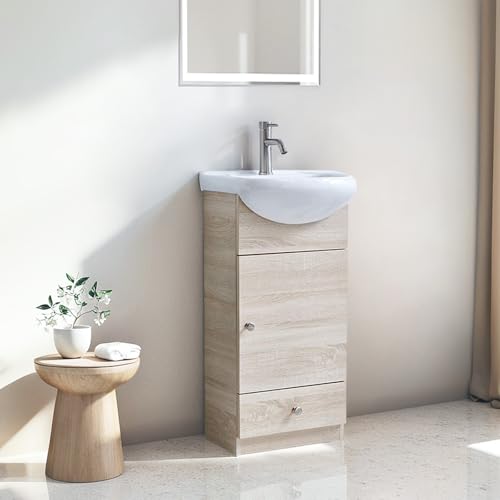 18-Inch Modern Bathroom Vanity Set with Ceramic Sink