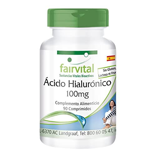 Fairvital | Ácido Hialurónico 100mg - VEGANO - 90 Comprimidos - Calidad Alemana