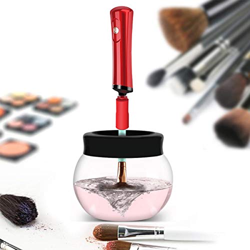 Zoe'Beauty Makeup Brush Cleaner & Dryer Kit Upgraded,The Best Portable Electronic Automatic Makeup Brush Cleaner, Cleans and Dries Makeup Brushes in Seconds(Red)