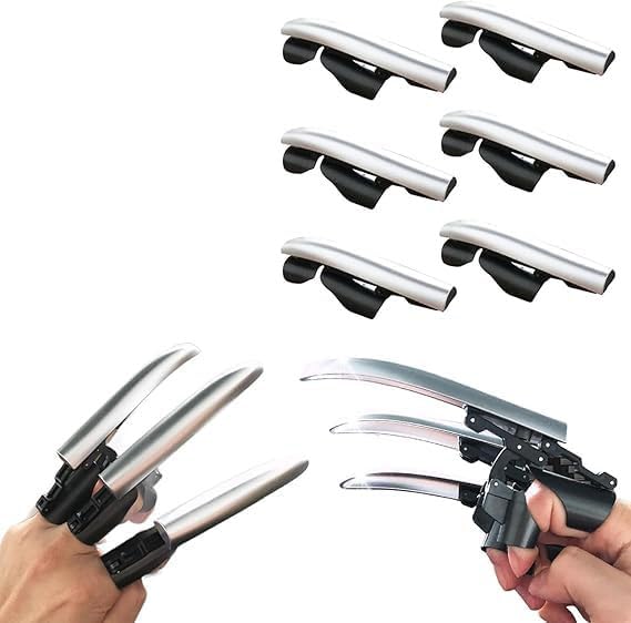 Mechanical Retractable Wolf Claw, Retractable Wolverine Claws for Adult and Kids, Perfect for Role-Play and Costume Parties