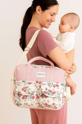 Image of Winnies Baby Diaper Bag for Moms | Travel Maternity Nappy Messengers Tote with Multiple Pockets | Large Capacity Stylish Bags for Baby Essentials