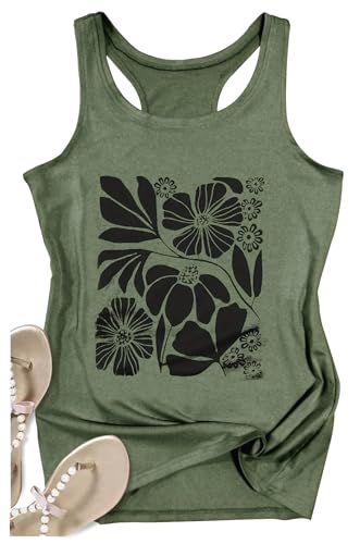 Womens Mandala Vintage Graphic Racerback Tank Tops Summer Casual Loose O-Neck Tanks Vest Vacation Classic-Fit Shirt Cami4
